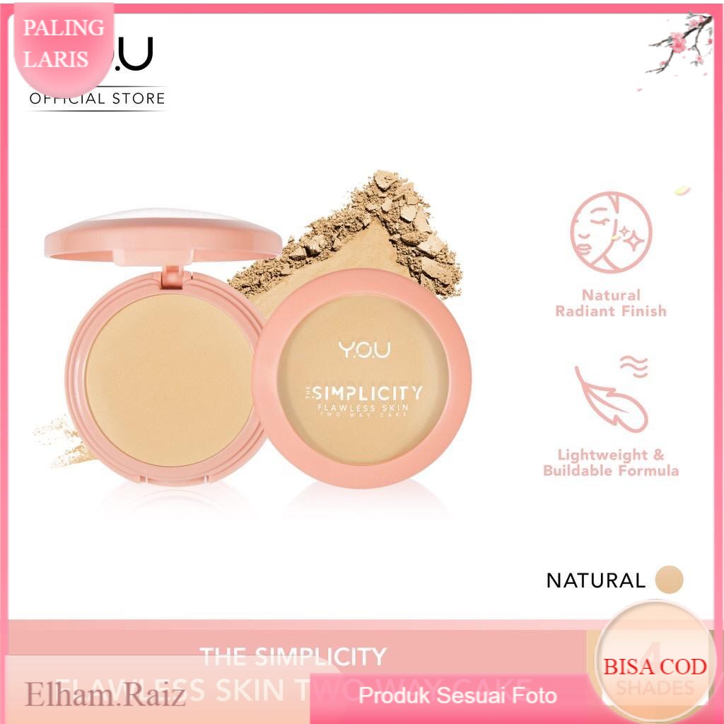 Official Distributor YOU The Simplicity Flawless Skin Two Way Cake Bedak YOU Bedak Simplicity