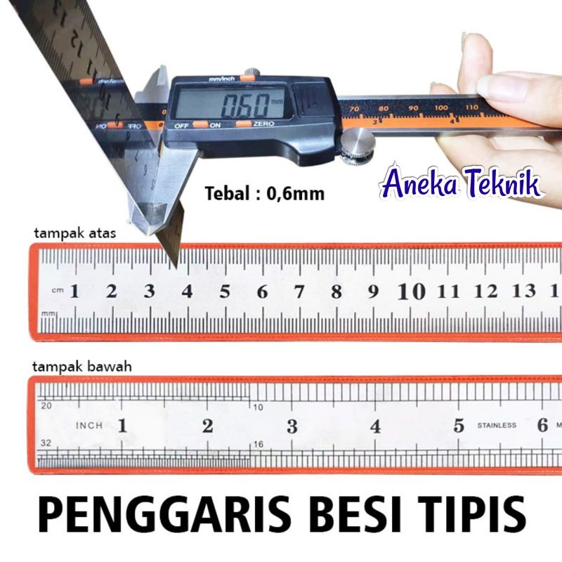 

Penggaris / Mistar Besi Stainless Steel TIPIS