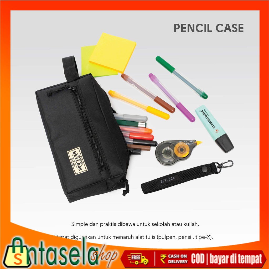 

Tempat Pensil Simple Pencil Case Multifungsi Pouch Wadah Pensil Anak Atk Sekolah Kuliah Kantor