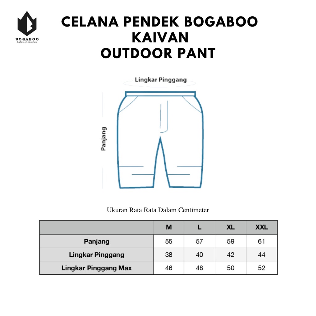 Celana Pendek Bogaboo Seri KAIVAN Quick Dry Pria Wanita - Celana Camping Outdoor  - Celana Hiking Gunung - Celana Pendek Quickdry