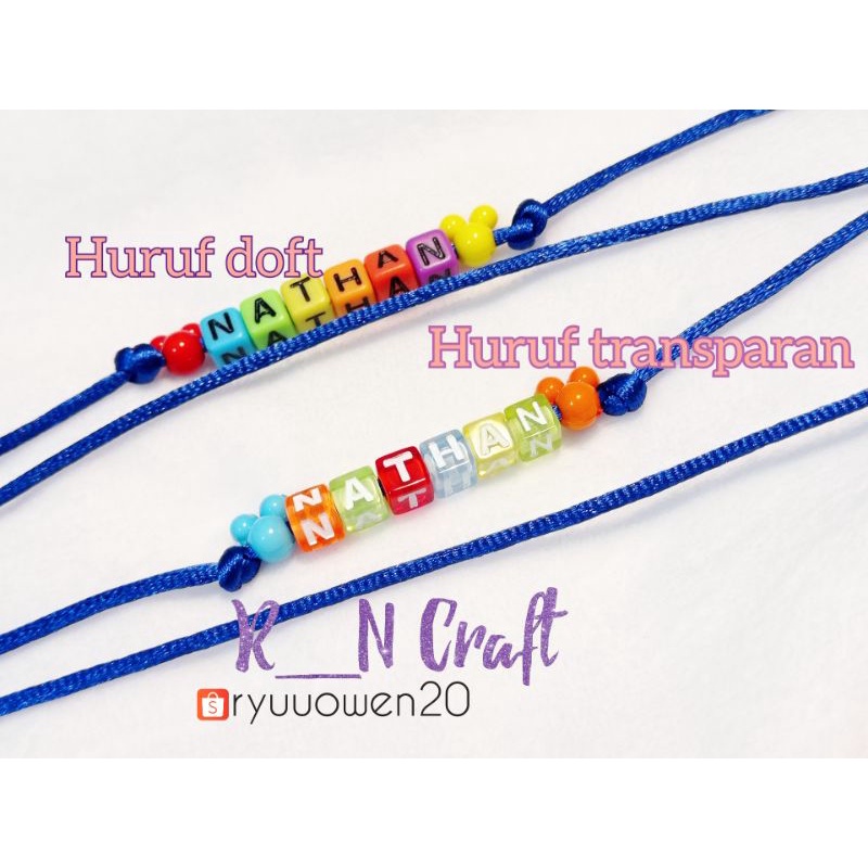 Strap Tali Nama dengan aplikasi bisa untuk hijab /Gantungan masker nama anak / Tali masker nama anak