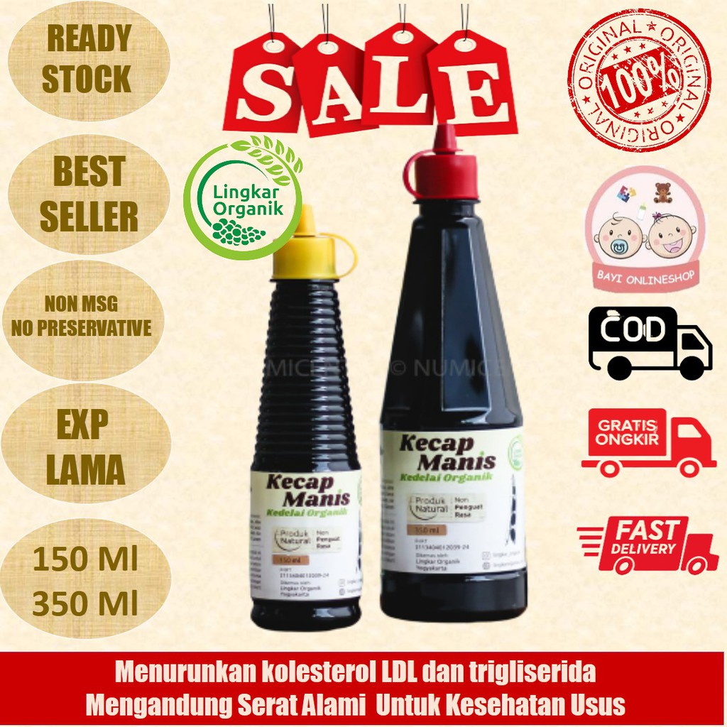 Lingkar Organik Kecap Sehat Non MSG Organik MPASI Bayi 150ML/350ML