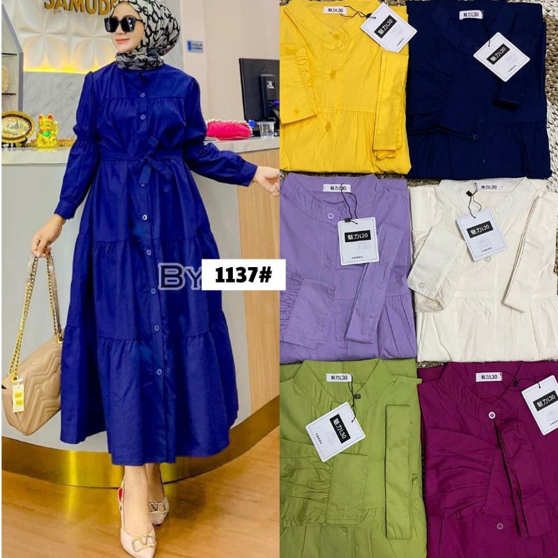 MIDI DRESS MATT KATUN RAYON TWILL TERBARU