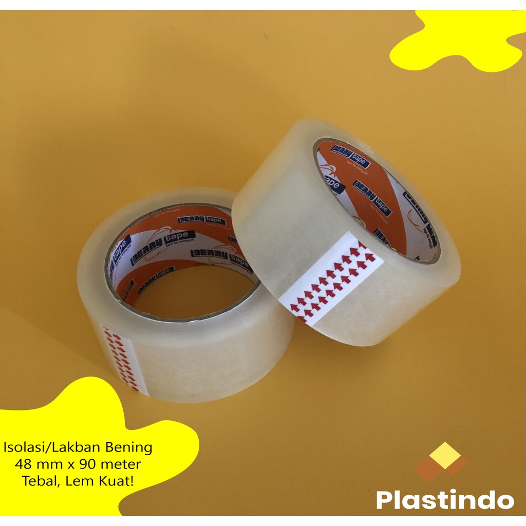 

Lakban Bening 2 Inch | Plakban Bening 48 mm x 90 m | Isolasi Bening Tebal dan Kuat