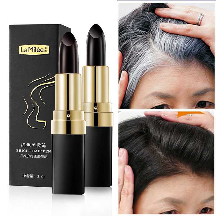 Lipstik Cat Rambut Uban Penghitam Bright Hair Pen Semir Hitam Pewarna Rambut Uban Putih