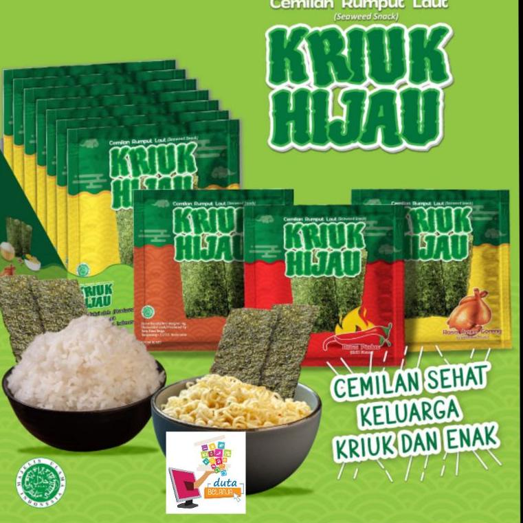 

HOT Rumput Laut KRIUK HIJAU Halal | 1 box | 12 pcs ⁂ 894