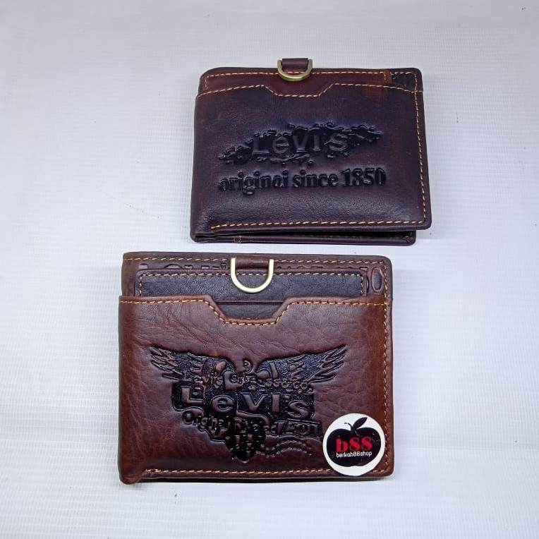 Dompet lipat pria kulit asli Levis import