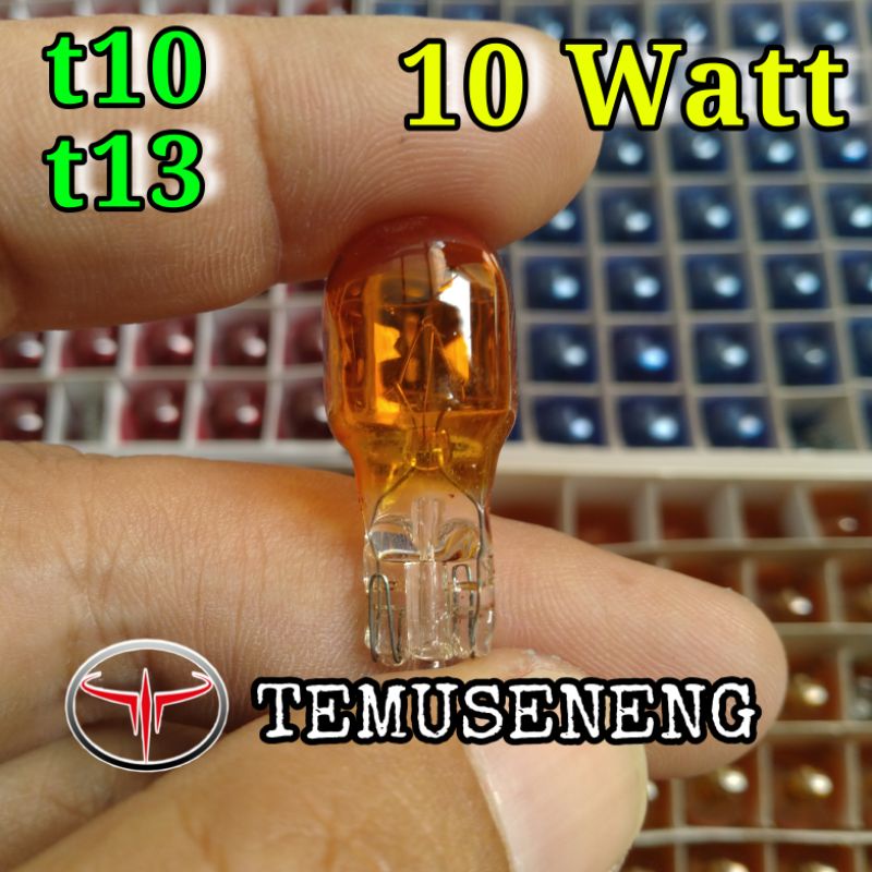 Lampu Bohlam T10 T13 Bohlam Tancap Warna Orange Kuning Sen Sein Kota Mobil Motor 10Watt 12V