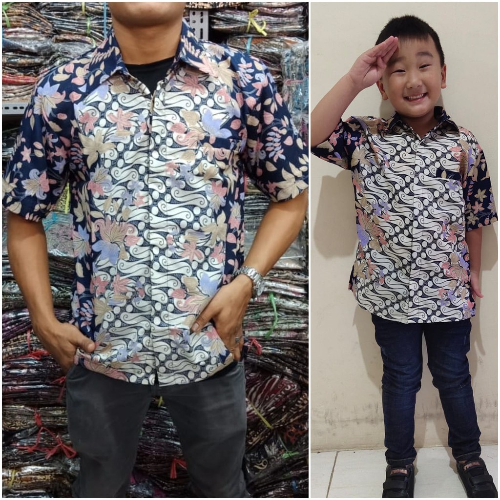 SB Collection Couple Dadboy Igo Atasan Kemeja Batik Lengan Pendek Anak Dan Ayah