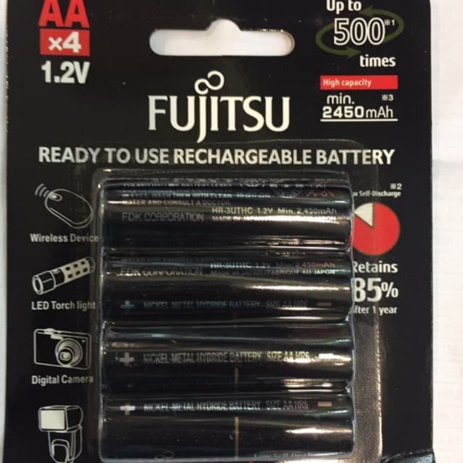 BATERAI BATTERY BATRE CAS AA /A2 FUJITSU 2450 mAh Black Bp4 4PCS
