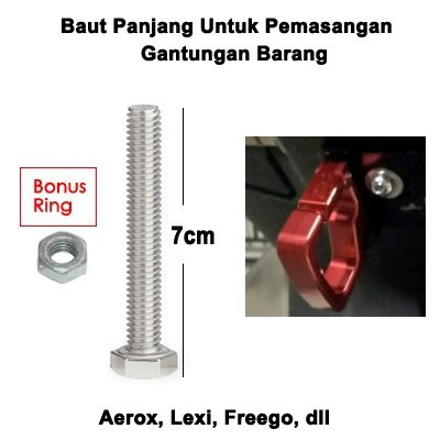 BAUT Mur Panjang BAUD RING untuk gantungan barang AEROX,Lexi, Freego