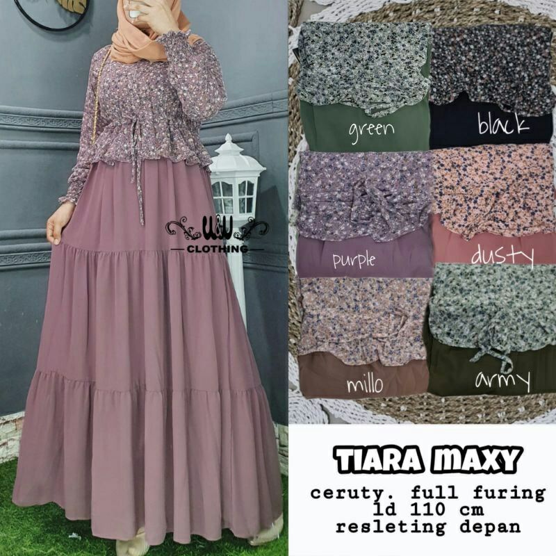 gamis ceruty full furing terbaru #tiara maxy by ww