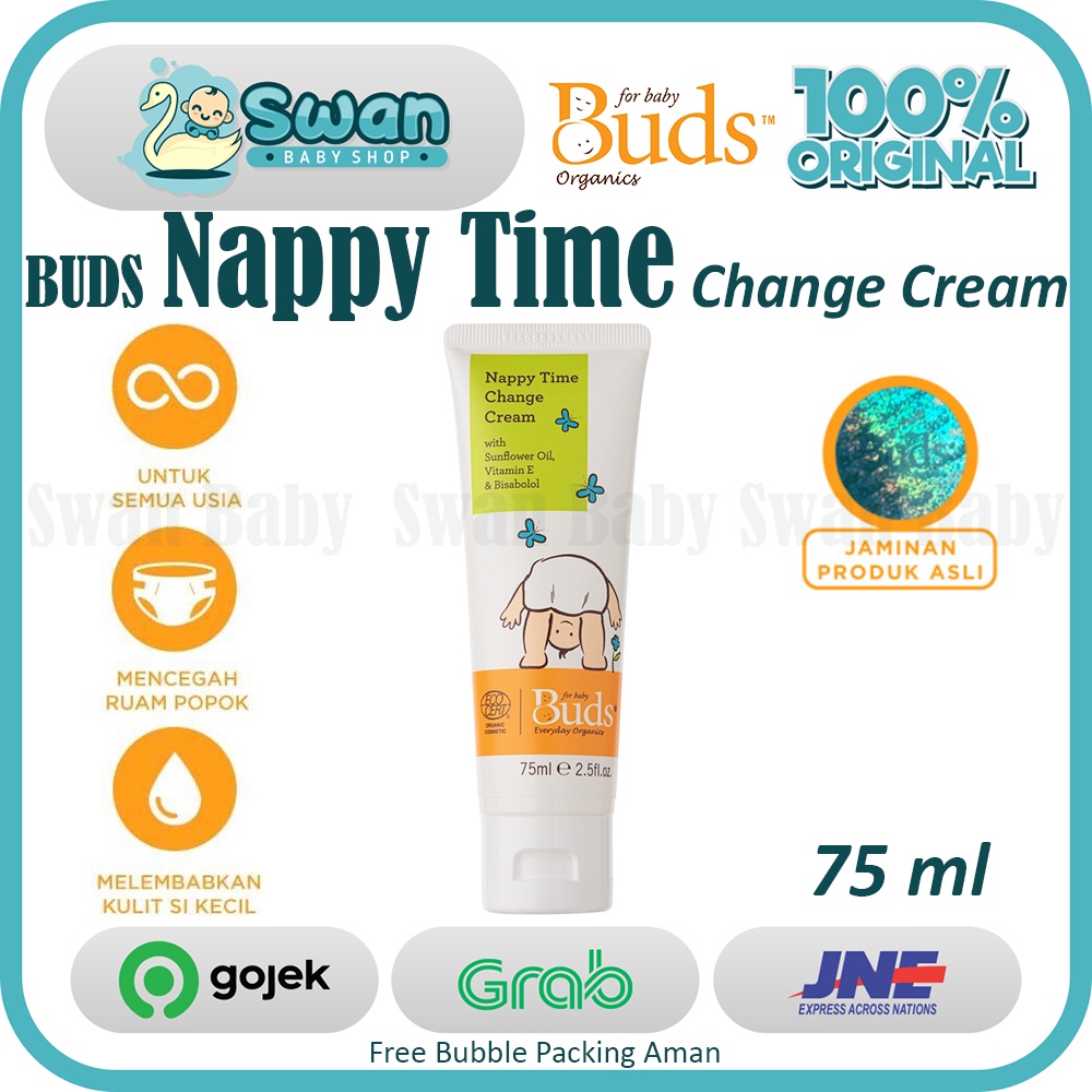 Buds Nappy Time Change Cream 75ml - Krim Anti Ruam Popok Organik