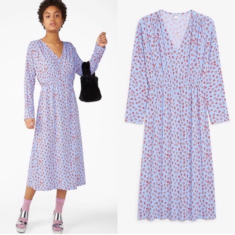 monki heart midi dress size s (big cut)