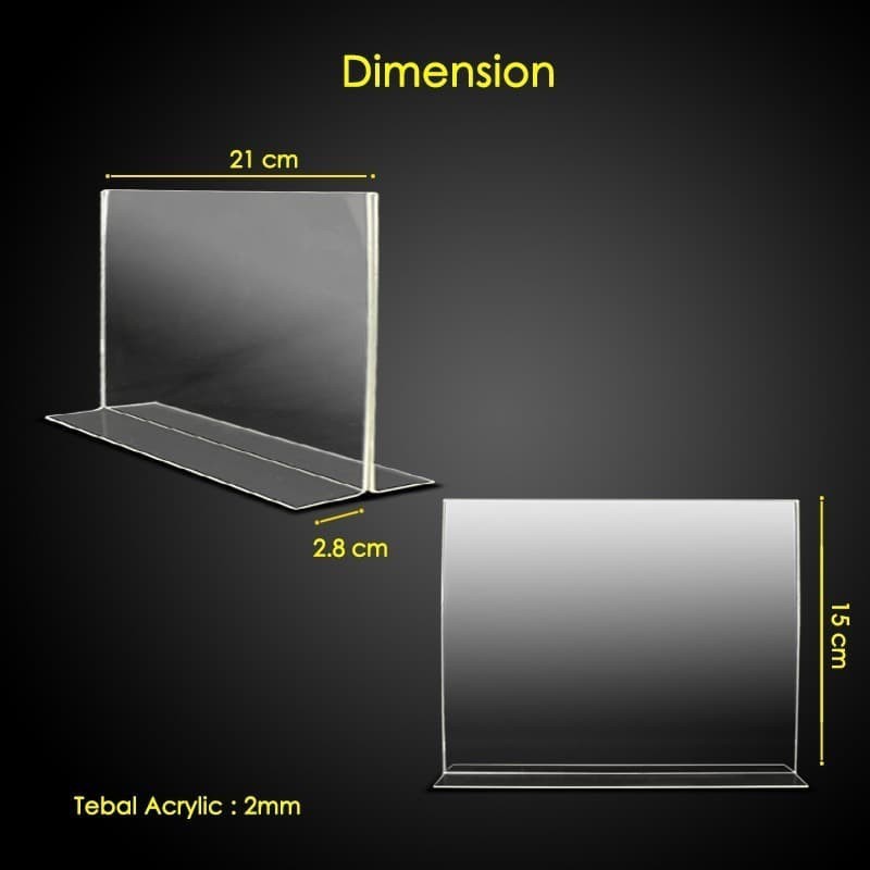 ACRYLIC TENT HOLDER A5 / AKRILIK A5 / landscape / A5 T