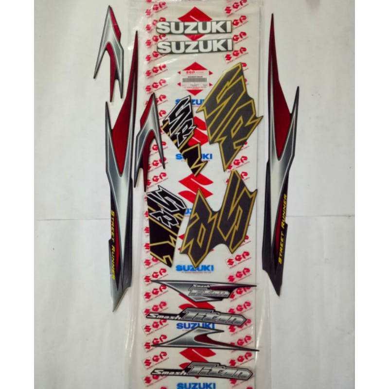 68000B45H10NHAR Lis body/ striping / stiker suzuki smash titan 115 SR 2010 abu abu hitam ori SGP