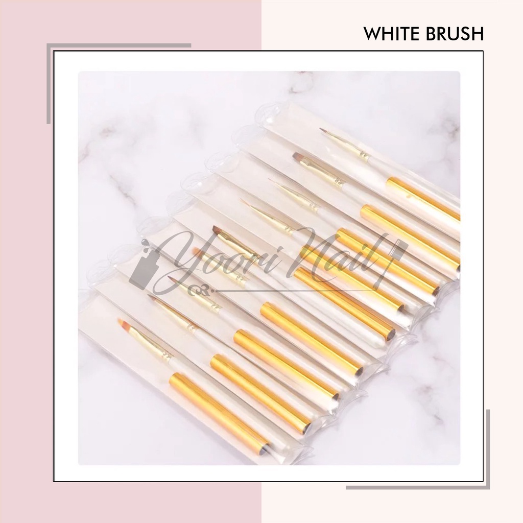 White brush nail art brush kuas nail art petal brush striping liner brush