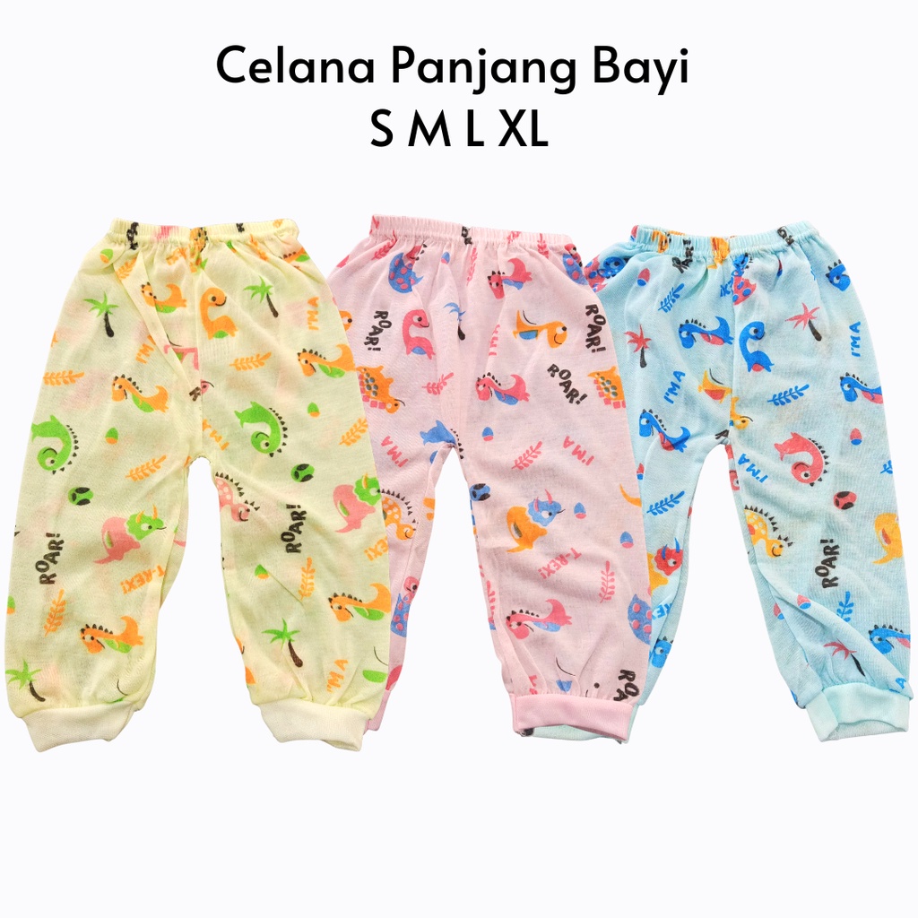 3Pcs Celana Panjang Bayi Newborn Size S M L Motif Halus Murah Celana Panjang Bayi Lusinan Celana Panjang baby Celana bayi Perlengkapan Bayi Baru Lahir