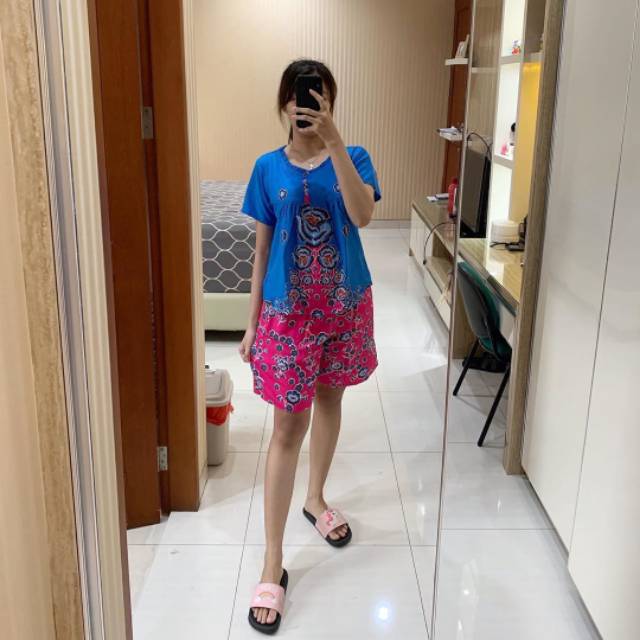 Hotpants Batik Anggrek _setelan celana Rayon Premium