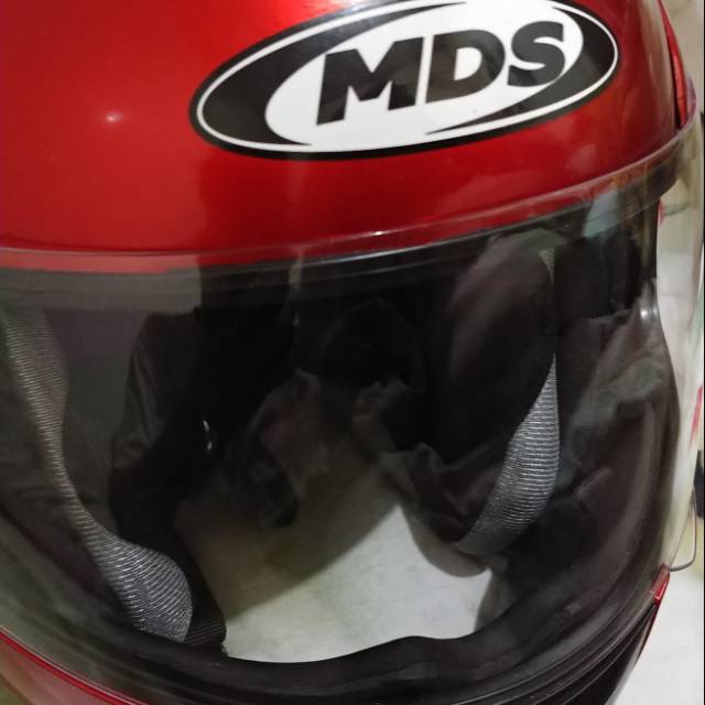 helm modular MDS PRO RIDER Full COATING CERAMIC RED MAROON