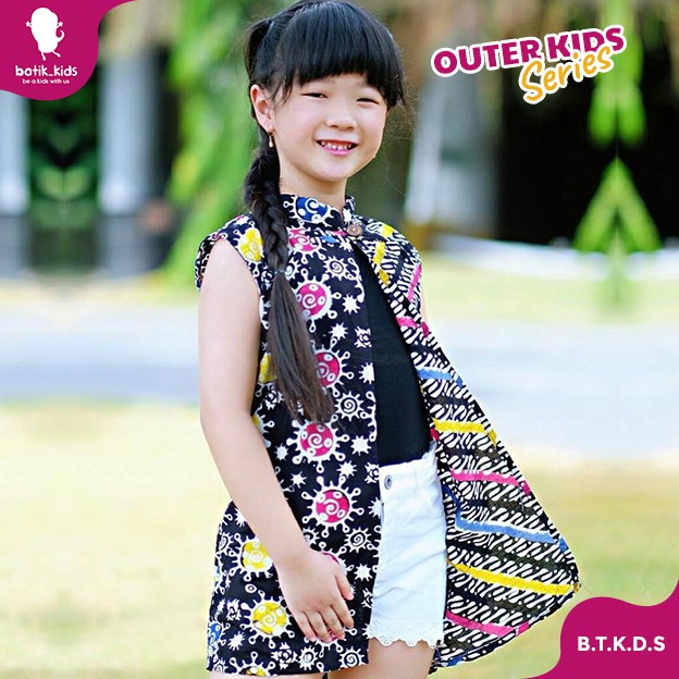 BATIK KIDS Outer Vest Batik Anak Corona Cap Cardigan Rompi Batik Anak Perempuan Mix Motif