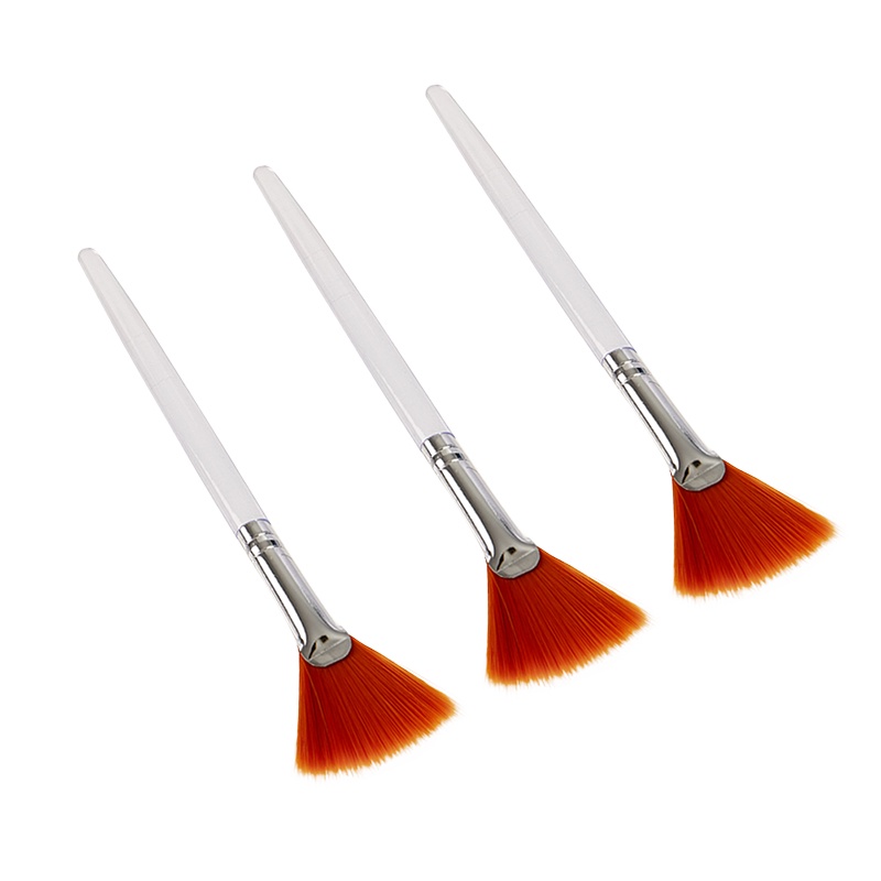 3pcs Brush Makeup Portable Bentuk Kipas