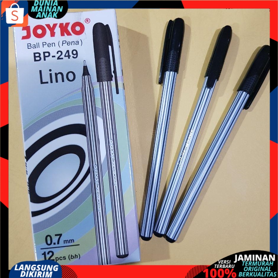 Pen Ballpoint Lino JOYKO BP-249 Pulpen Lino / Pena 0,7 Hitam / Biru 1pcs  Best Seller