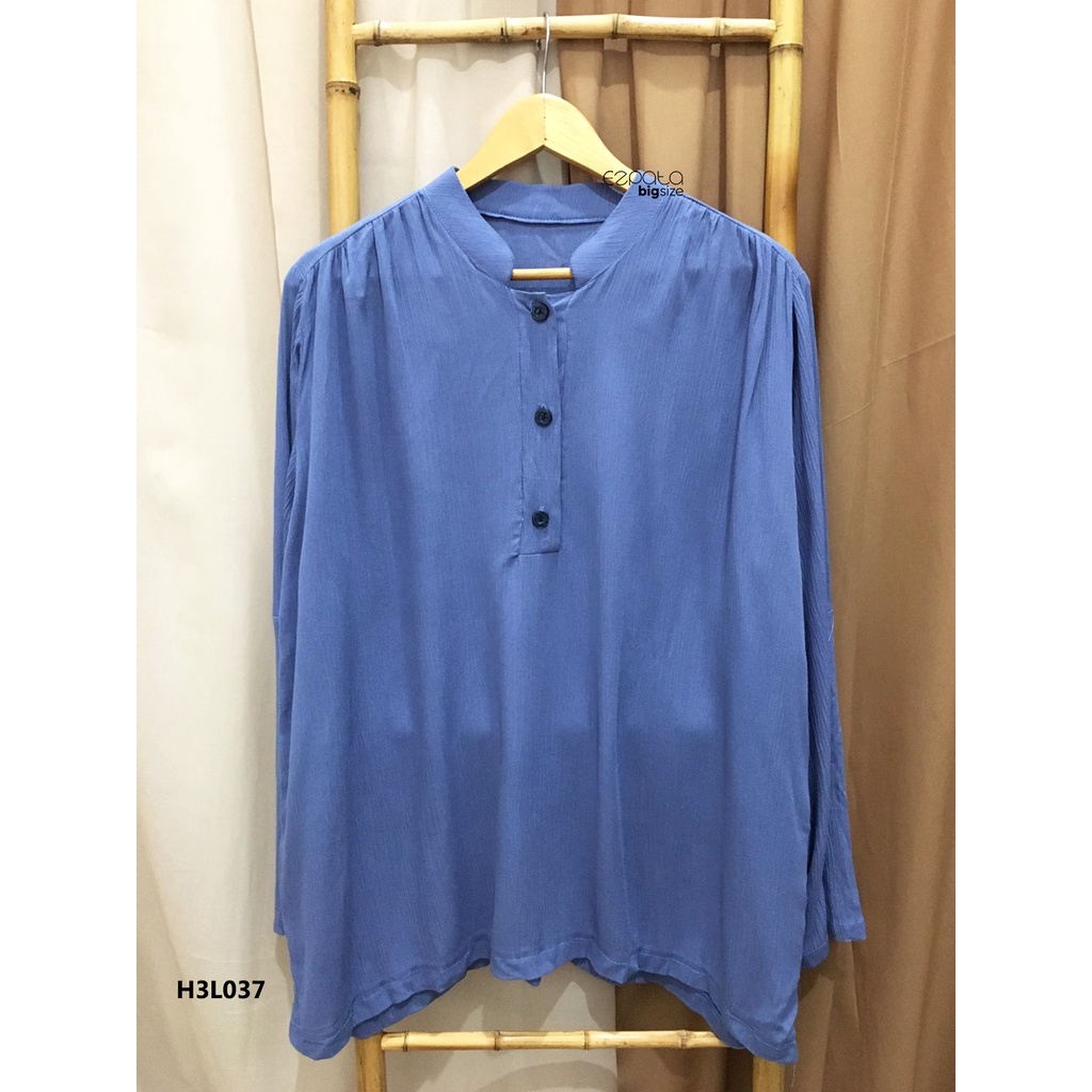 Ezpata Atasan Blouse Wanita Polos Busui Friendly Jumbo XXXL BB 65-90kg LD 132cm Bahan Rayon Crinkle