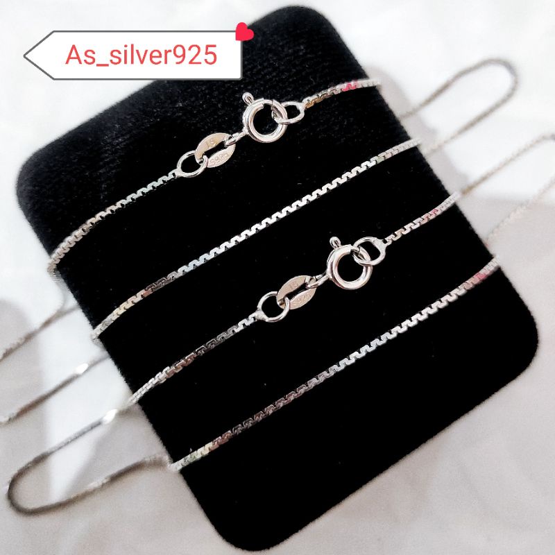 Kalung Anak Perak 35cm Italy Cable Asli Silver 925 Lapis Emas Putih - Model Rantai Klasik
