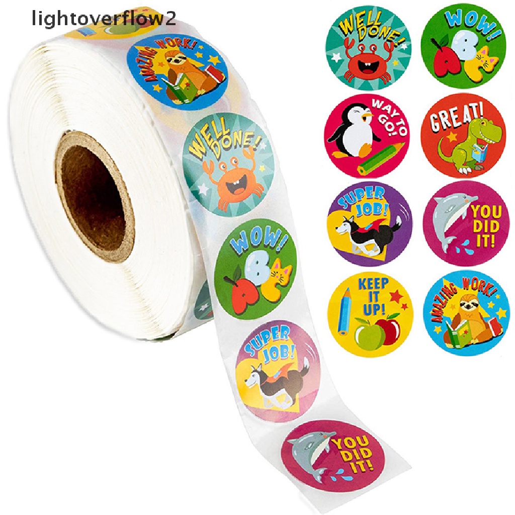 (lightoverflow2) 500pcs / Set Stiker Motif Kartun Hewan Lucu Untuk Hadiah Anak