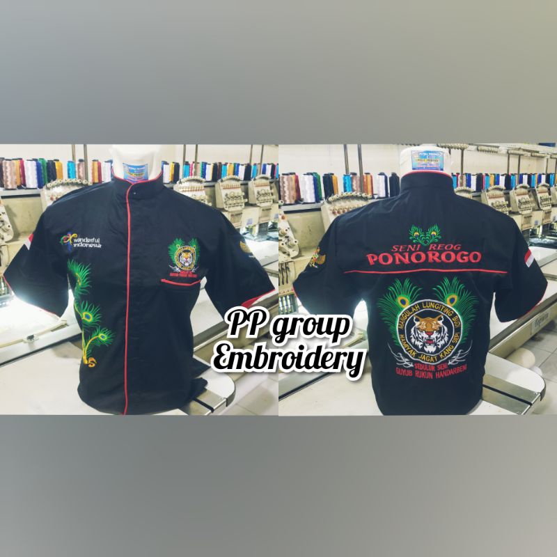 kemeja bordir/hem reog sedulur seni bunder ponorogo indonesia pakaian cewek/cowok