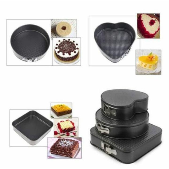 loyang kue ultah / loyang bolu bongkar pasang  ultah love bulat kotak  Cake Pan Mold Anti Lengket