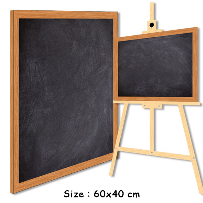 

Papan Tulis Hitam + Stand 60x40 cm Black Board + Stand 40x60 cm by Rafalio