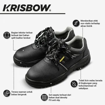 Sepatu Safety Shoes Arrow Tipe1 Uk 38-44 Toe Cap Besi Asli Ace Krisbow Asli Original