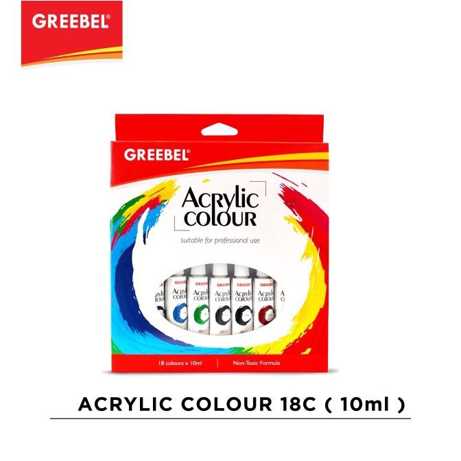 

GREEBEL Cat Akrilik / Acrylic Colour / Acrylic Paint 10ml (18pcs/box)