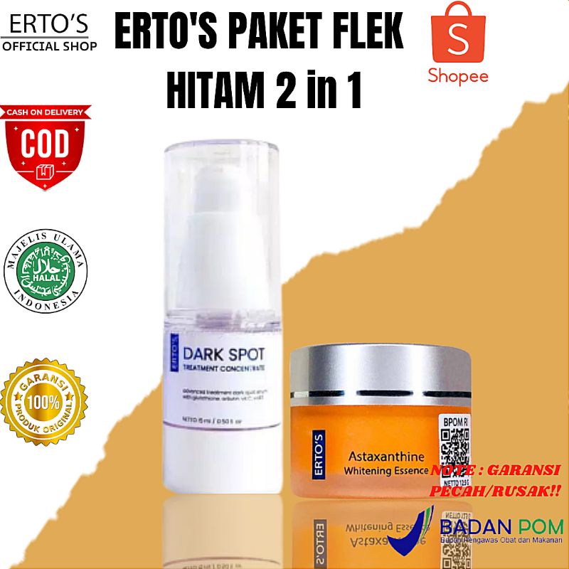 Jual Ertos Paket Flek Dan Bintik Hitam In Dark Spot Serum Astaxanthine Whitening Cream