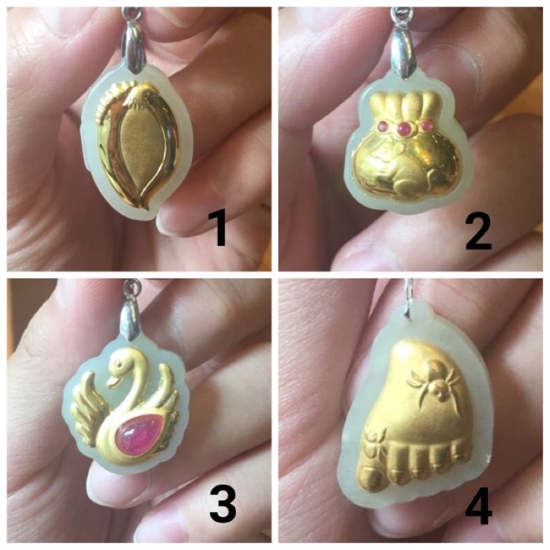 bandul liontin  giok lapis emas