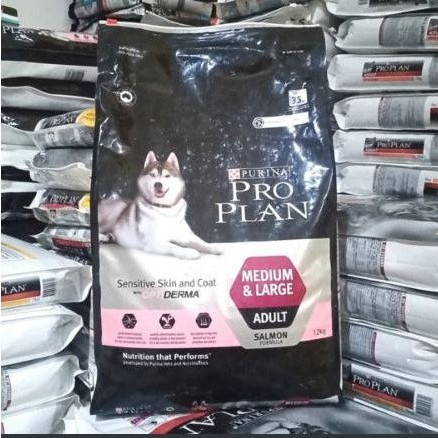 Purina Pro Plan Medium &amp; Large Adult Sensitive Skin Coat 12kg Dog food Gojek/Grab