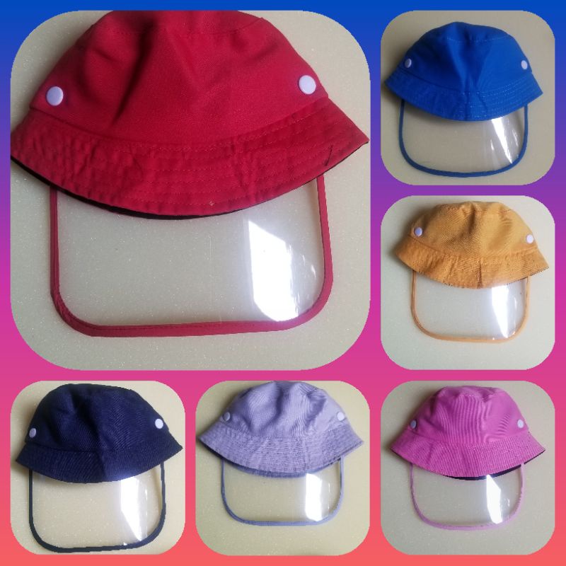 Topi face shield bayi anak anti korona / Buket kanvas