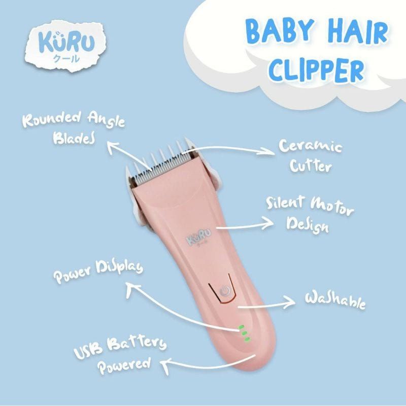 Kuru Baby Hair Trimmer Baby - Kuru Alat Cukur Rambut Bayi - Electric Hair Clipper - Mesin Potong Rambut Elektrik