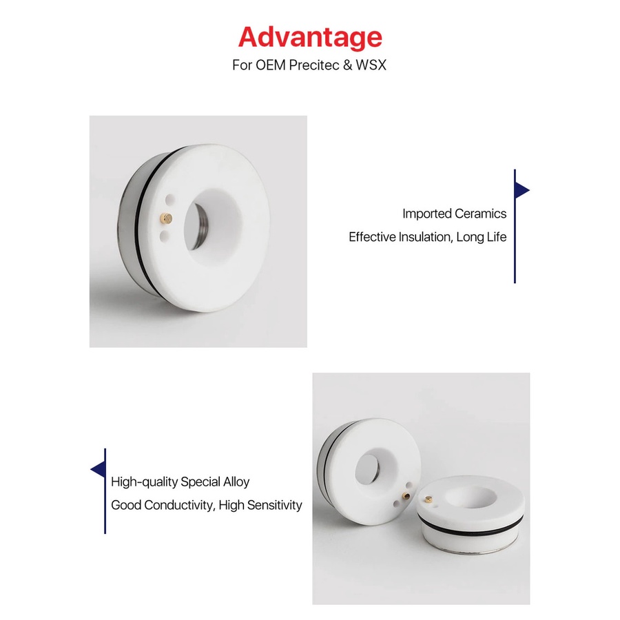 CloudRay Ultraray OEM Precitec Fiber Laser Ceramic Nozzle Holder 28 mm