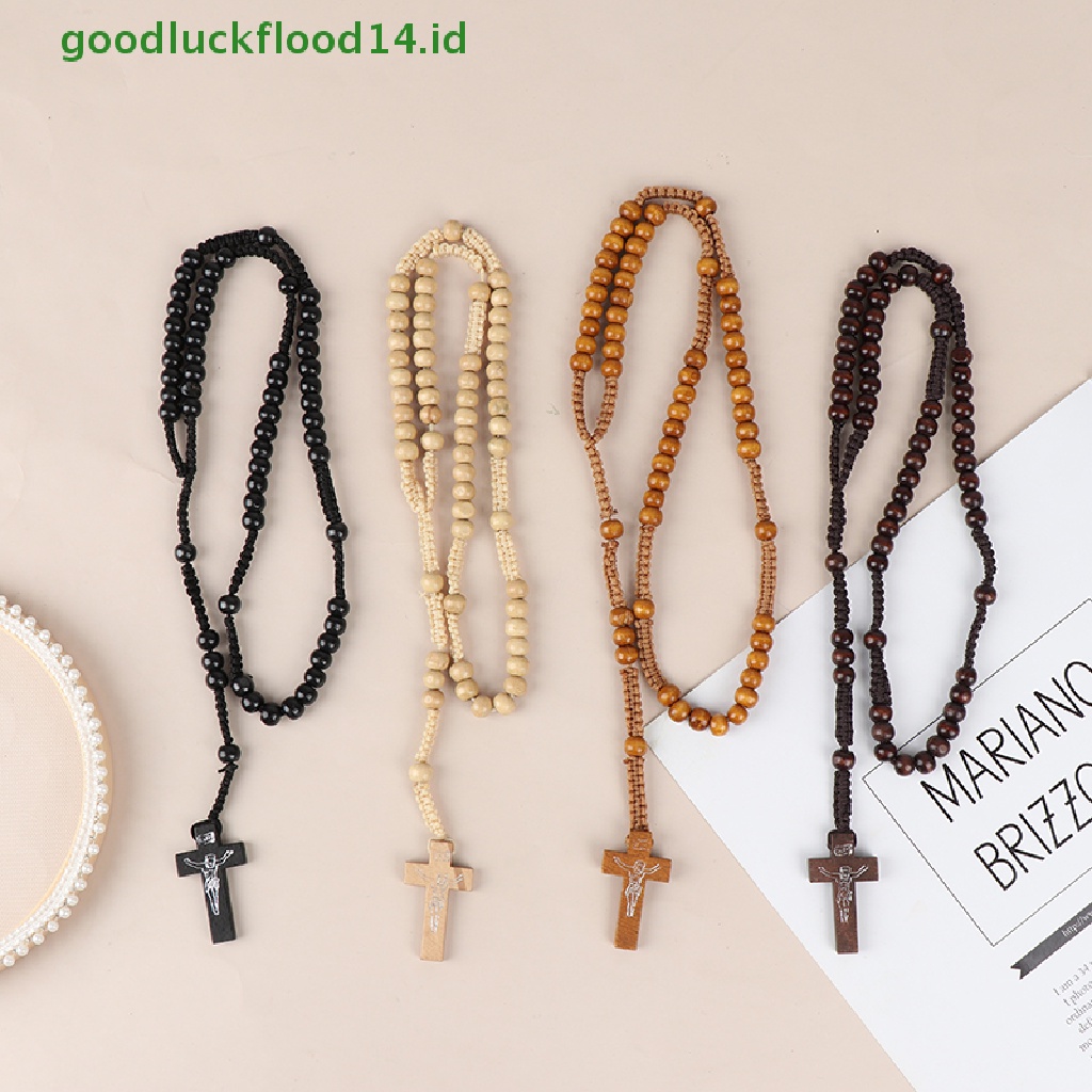 1pc Kalung Rosario Katolik Dengan Liontin Salib Yesus