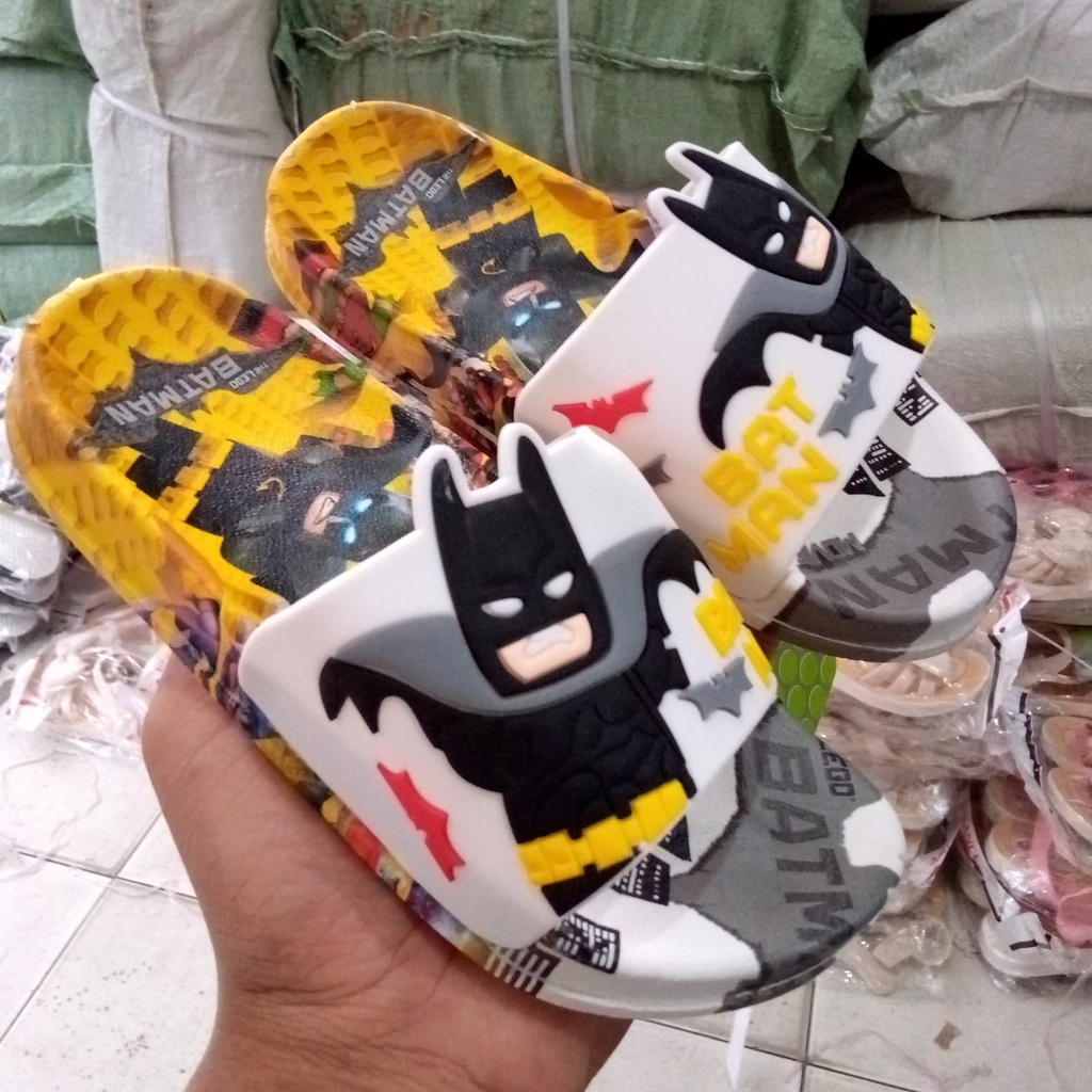 Sandal Selop anak karakter BATMAN S-6088-x1 size 24-35/ sandal anak laki-laki import