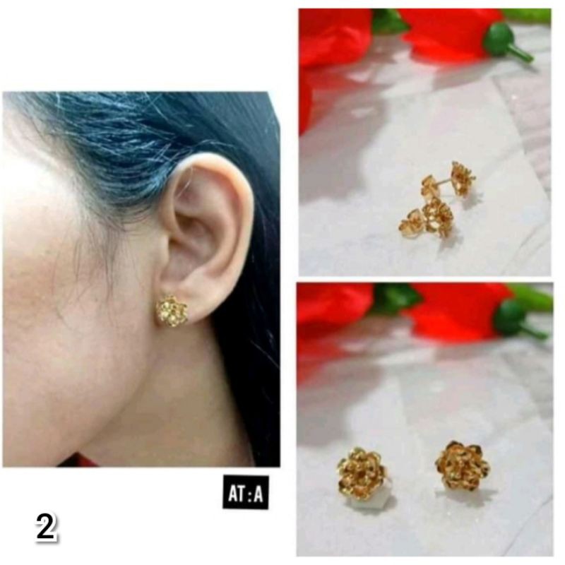 Anting Tusuk motif mawar mewah (COD)