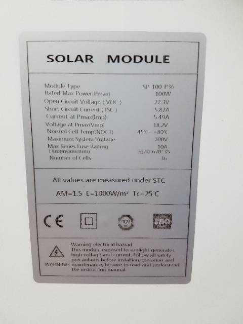 Solar Panel 100WP Solar Cell 100WP 100Watt 100 W Poly