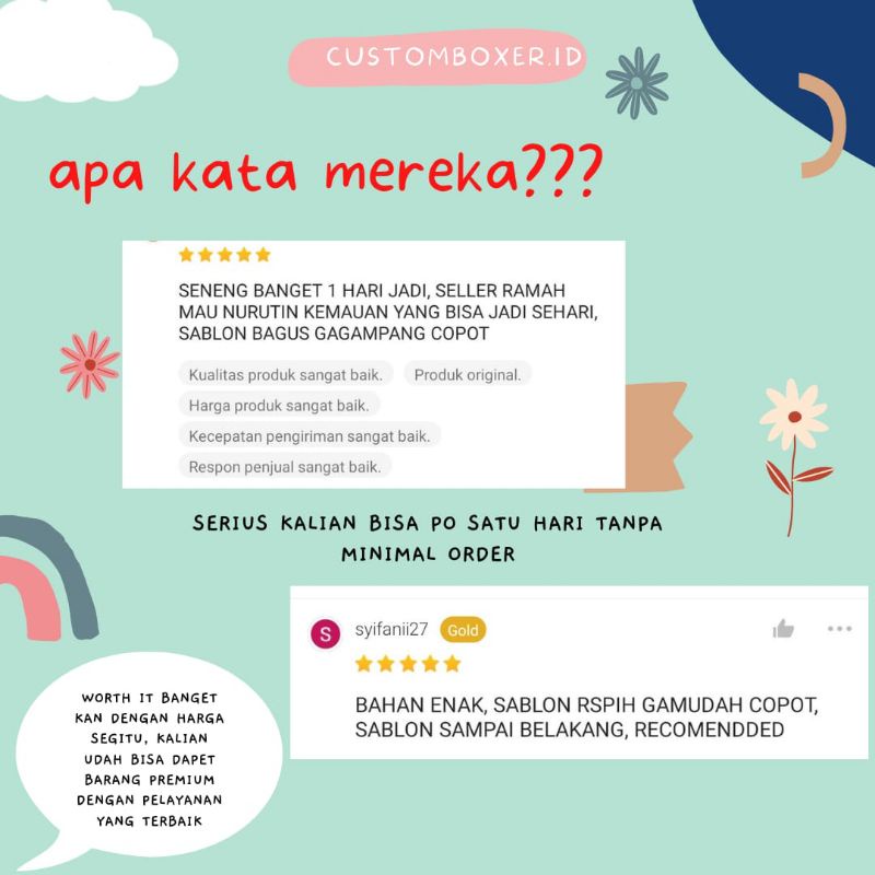 SEHARIJADI / SATU HARI JADI BOXER CUSTOM / CUSTOM BOXER MUKA PACAR / KADO ULTAH / BOXER ANTI SELINGKUH / BOXER PRIA / CELANA COWO / CELANA BOXER PRIA