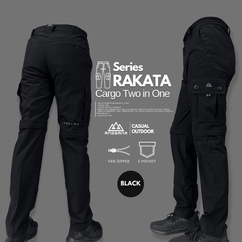 Celana cargo Angsana seri Rakata two in one long &amp; short