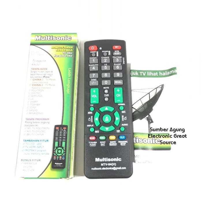 Remot Multisonic TV Oke Parabola Oke MTV84 84H Remote Berkualitas Awet