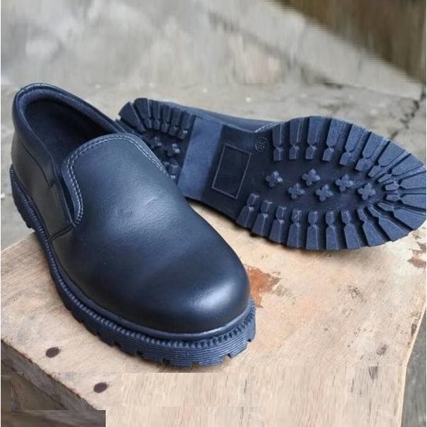 Bestseller Sepatu Wanita Cewek Safety Kerja Kantor Lapangan Pantofel Slop  Kulit ..