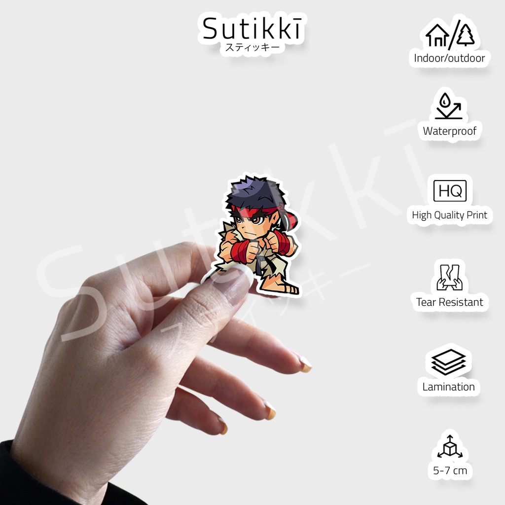 Sutikki | Sticker Pack Capcom Character Street Fighter Megaman Stiker Laptop Vinyl Aesthetic Koper